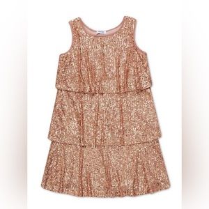 Girls rose gold tiered sequin dress size 12